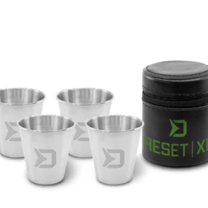 Delphin RESET XL 4v1 Rozsdamentes acél pálinkáspohár készlet